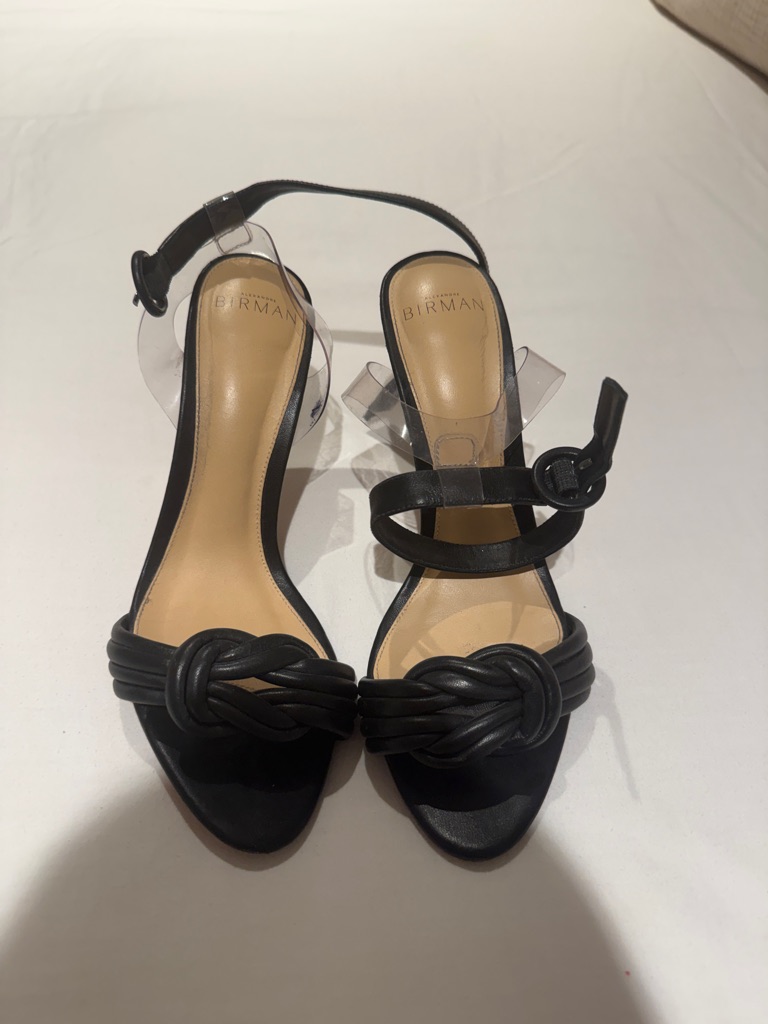 Alexandre Birman Black Knotted Leather Heels